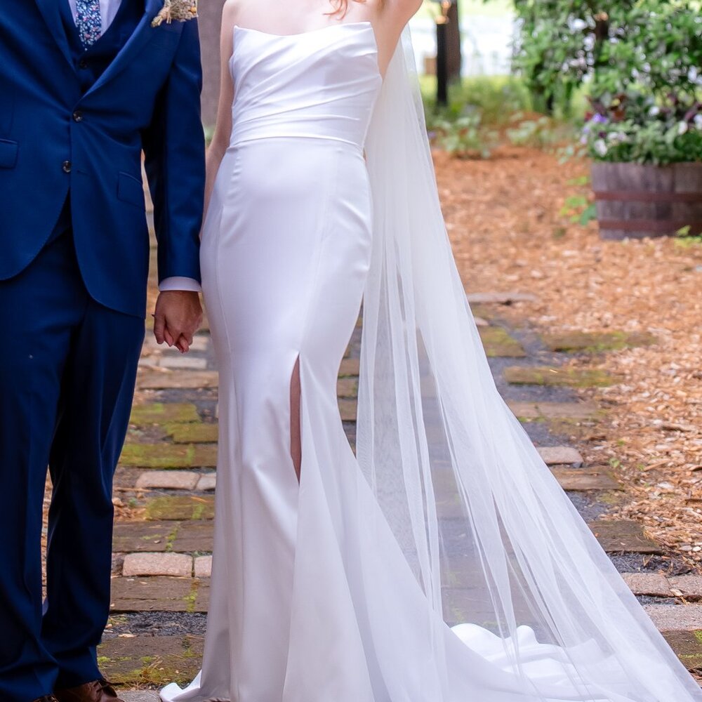 Willowby by Watters Elynor Strapless Satin Mermaid Wedding Gown - Picture 10 of 10